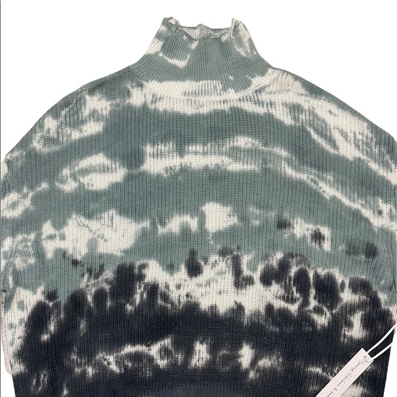 Young Fabulous & Broke Sweater Cameron Oversized Distressed Tie Dye Blue Tunic - Picture 7 of 16